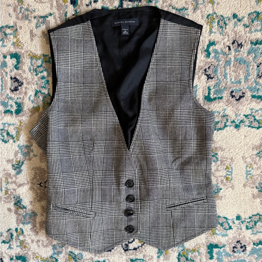 Gray Checkered Vest - image 1